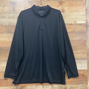 New Port Authority Men's Silky Touch Black Long Sleeve Polo  Size 2XL, 3XL, 4XL